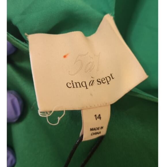 Cinq à Sept Colina One Shoulder High-Low Dress Jade Green - Picture 5 of 6